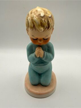Goebel W Germany 1957 Bless Us All Boy Toddler Praying Bedtime Prayer Figurine